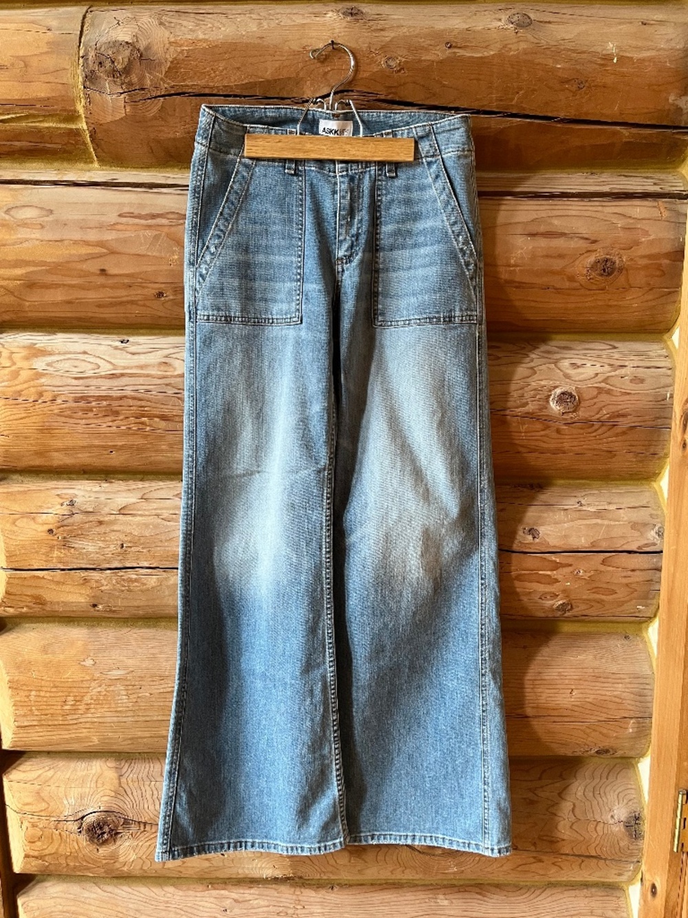 ASKK NY Boma Mid Rise Wide Leg Jeans 25